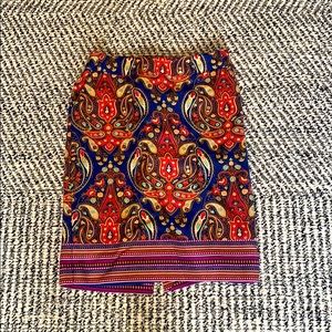 Patterned Pencil Skirt with Pockets